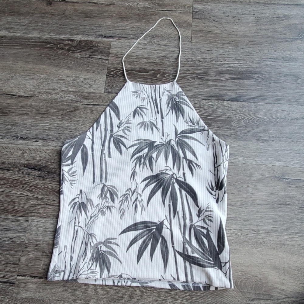 Me to We Tropical Ribbed Top - Picture 1 of 5